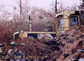 CAT truck sleeps at Laurence Harbor beach